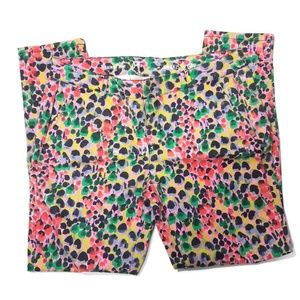 Gap Skinny Mini Khakis Pants Floral Print Pink 4